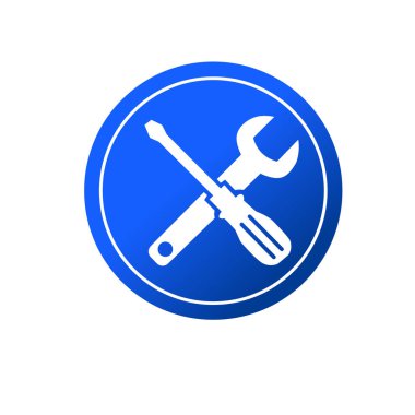 Crossed wrench and screwdriver symbol. Mechanic or repair service tools icon clipart