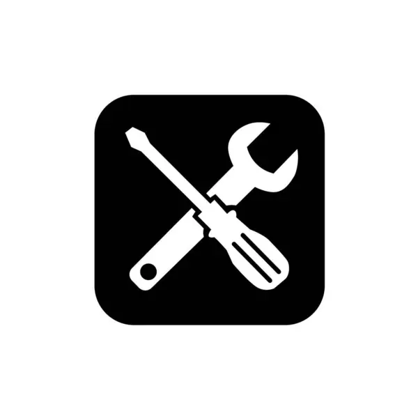 stock vector Crossed wrench and screwdriver symbol. Mechanic or repair service tools icon