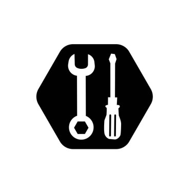 Anahtar ve tornavida sembolü. Mekanik araçlar simgesi