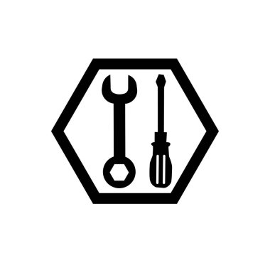 Anahtar ve tornavida sembolü. Mekanik araçlar simgesi