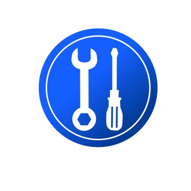 Anahtar ve tornavida sembolü. Mekanik araçlar simgesi