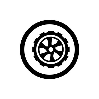 Otomatik lastik sembolü. Otomobil tekeri simgesi.
