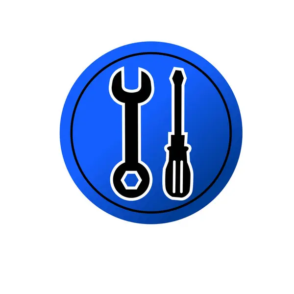 stock vector Wrench and screwdriver symbol. Mechanic tools icon