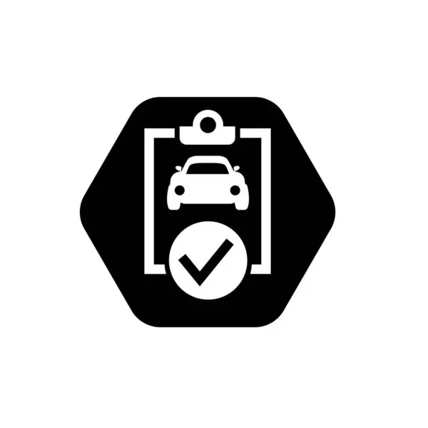 stock vector Car and check mark symbol. Automotive condition checking icon. Automotive quality control logo.