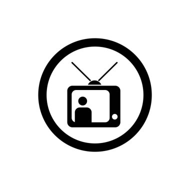 Retro tüp televizyon ikonu. Analog televizyon sembolü. Televizyon haber sembolü.