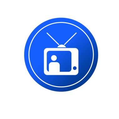 Retro tüp televizyon ikonu. Analog televizyon sembolü. Televizyon haber sembolü.