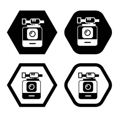 Kamera simgesi. Sıkıştırılmış kamera simgesi.