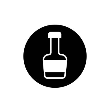 Şarap şişesi ikonu. İçki ya da içecek şişesi sembolü. 