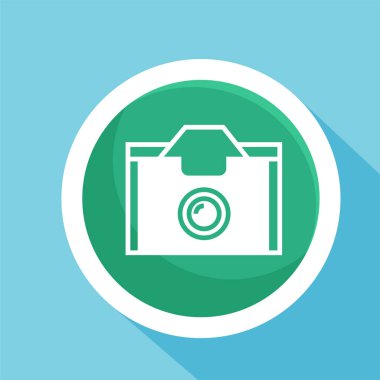 Dijital kamera ikonu logo şablonu tasarımı. Fotoğraf makinesi sembolü.