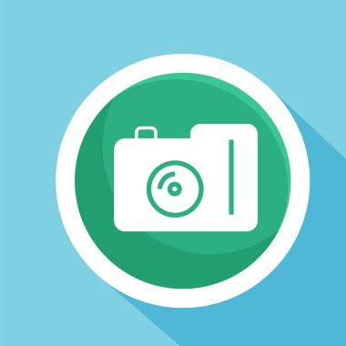 Dijital kamera ikonu logo şablonu tasarımı. Fotoğraf makinesi sembolü.