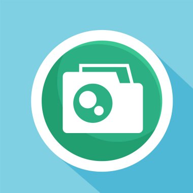 Dijital kamera ikonu logo şablonu tasarımı. Fotoğraf makinesi sembolü.