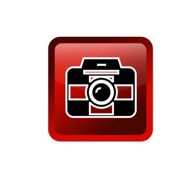 Dijital kamera ikonu logo şablonu tasarımı. Fotoğraf makinesi sembolü.