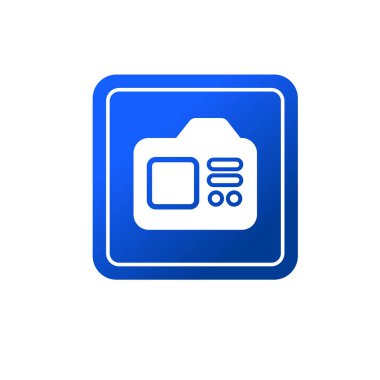 Dijital kamera ikonu logo şablonu tasarımı. Fotoğraf makinesi sembolü.