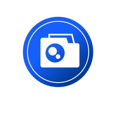 Dijital kamera ikonu logo şablonu tasarımı. Fotoğraf makinesi sembolü.