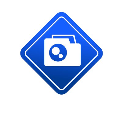 Dijital kamera ikonu logo şablonu tasarımı. Fotoğraf makinesi sembolü.