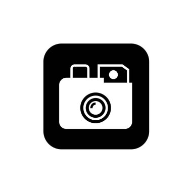 Dijital kamera ikonu logo şablonu tasarımı. Fotoğraf makinesi sembolü.