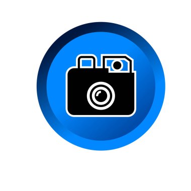 Dijital kamera ikonu logo şablonu tasarımı. Fotoğraf makinesi sembolü.