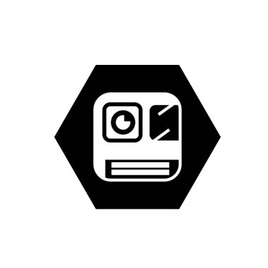 Polaroid kamera aygıtı simgesi. Anında fotoğraf makinesi simgesi.