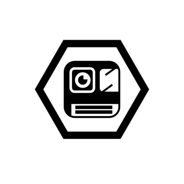 Polaroid kamera aygıtı simgesi. Anında fotoğraf makinesi simgesi.