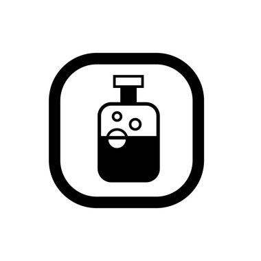 Sıvı cam şişe sembolü. Şeffaf su şişesi simgesi.