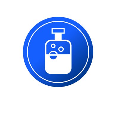 Sıvı cam şişe sembolü. Şeffaf su şişesi simgesi.