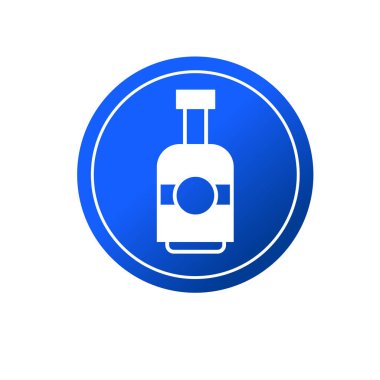 Şarap şişesi ikonu. İçki ya da içecek şişesi sembolü. Cam şişe logosu.