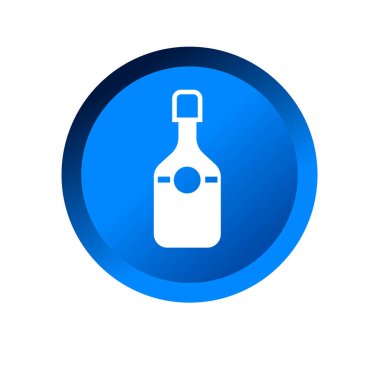 Şarap şişesi ikonu. İçki ya da içecek şişesi sembolü. Cam şişe logosu.