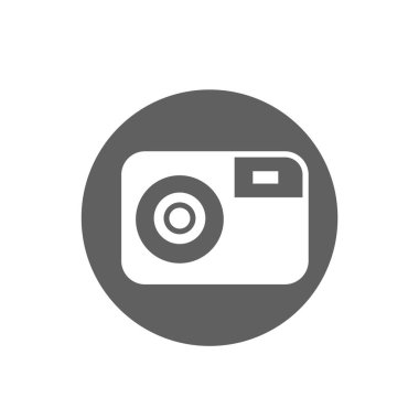 Dijital kamera ikonu logo şablonu tasarımı. Fotoğraf makinesi sembolü.