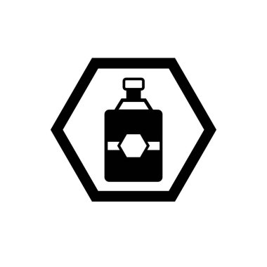 Şarap şişesi ikonu. İçki ya da içecek şişesi sembolü. 