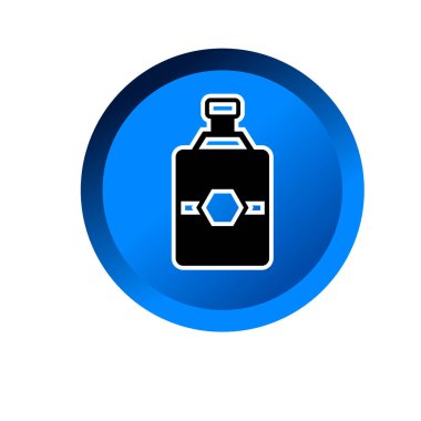 Şarap şişesi ikonu. İçki ya da içecek şişesi sembolü. 