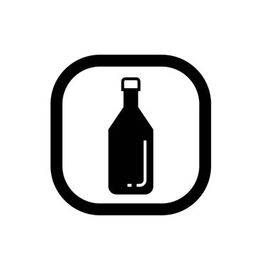 Şarap şişesi ikonu. İçki ya da içecek şişesi sembolü. 