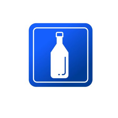 Şarap şişesi ikonu. İçki ya da içecek şişesi sembolü. 