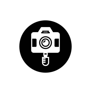 Dijital kamera ikonu logo şablonu tasarımı. Fotoğraf makinesi sembolü.