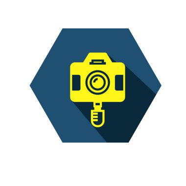 Dijital kamera ikonu logo şablonu tasarımı. Fotoğraf makinesi sembolü.