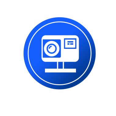 Dijital kamera ikonu logo şablonu tasarımı. Fotoğraf makinesi sembolü.
