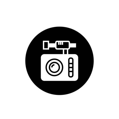 Dijital kamera ikonu logo şablonu tasarımı. Fotoğraf makinesi sembolü.