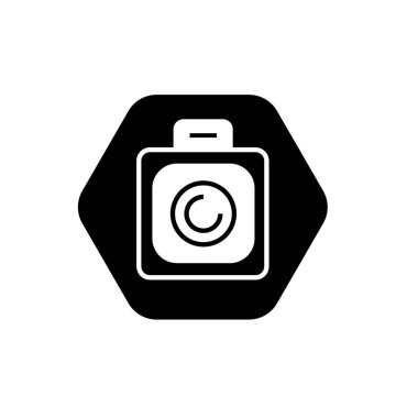 Dijital kamera ikonu logo şablonu tasarımı. Fotoğraf makinesi sembolü.
