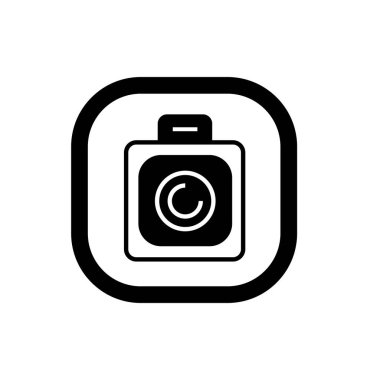 Dijital kamera ikonu logo şablonu tasarımı. Fotoğraf makinesi sembolü.
