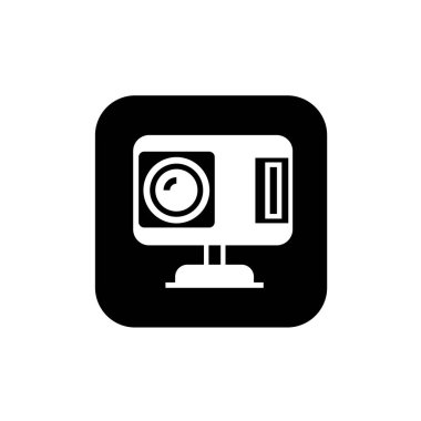 Dijital kamera ikonu logo şablonu tasarımı. Fotoğraf makinesi sembolü.
