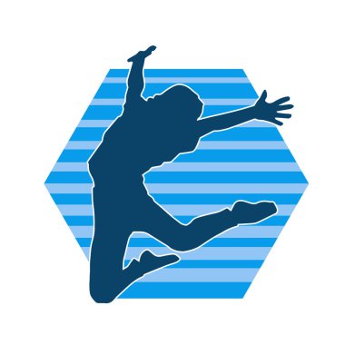 Neşeli, ince, mutlu bir kadının silueti..