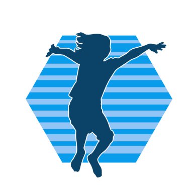 Neşeli, ince, mutlu bir kadının silueti..