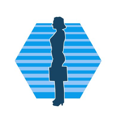 Çanta taşırken yürüyen bir ofis çalışanının silüeti.