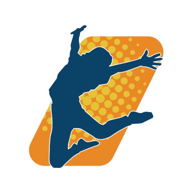 Neşeli, ince, mutlu bir kadının silueti..