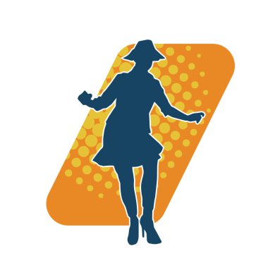 Poz vermiş yaşlı bir kadının silueti. Poz vermiş yaşlı bir kadının silueti..