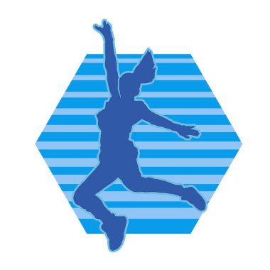 Hareketli bir kadın dansçının silueti. Dans eden zayıf bir kadının silueti..