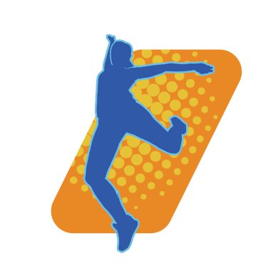 Hareketli bir kadın dansçının silueti. Dans eden zayıf bir kadının silueti..