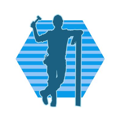 Tahta taşıyan bir inşaat işçisinin silueti..