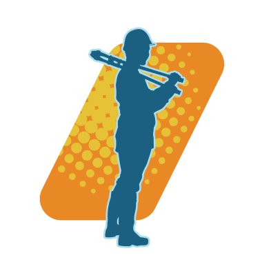 Elinde kerpeten aleti olan bir erkek işçinin silueti.