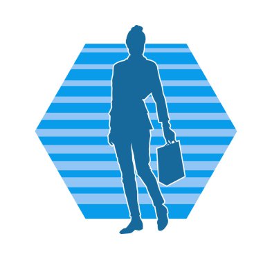 Sıska genç bir kadının silüeti alışveriş torbaları taşıyor..