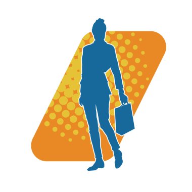 Sıska genç bir kadının silüeti alışveriş torbaları taşıyor..